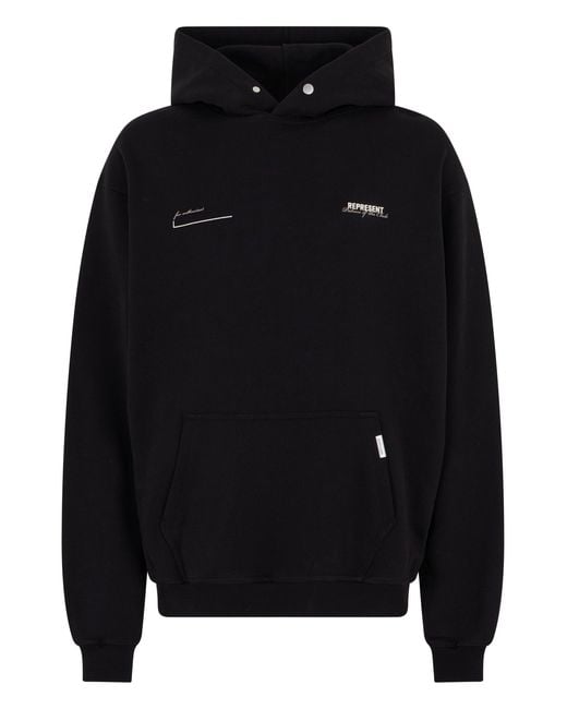 Represent Black Cotton Hoodie for men