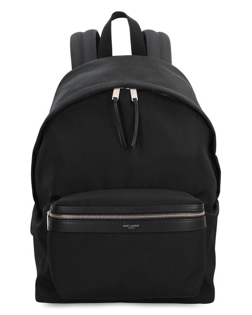 Saint Laurent Black City Technical Fabric Backpack for men