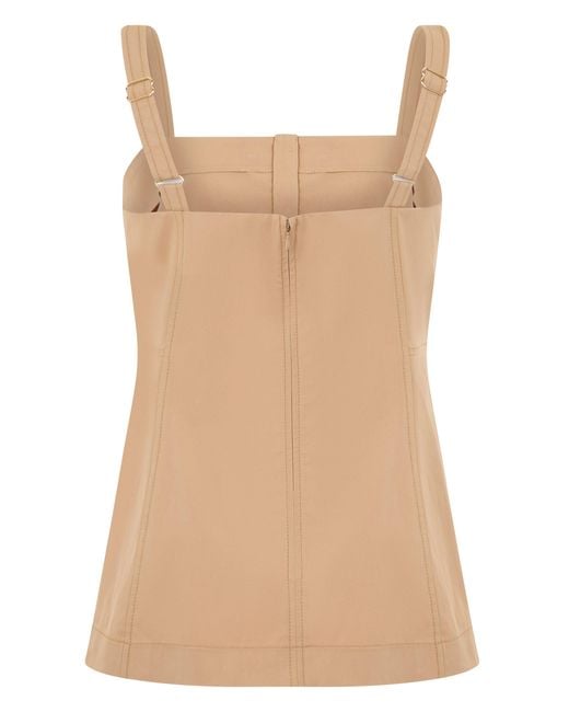 Veronica Beard Natural Top Slim Fit With Buttons