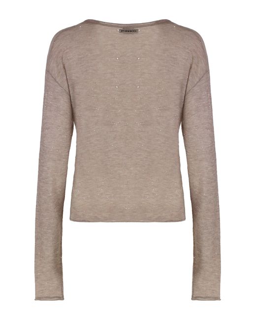 Pinko Natural Salomone Long Sleeve Sequin Top