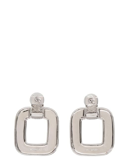Orecchini Crystal Knocker di Self-Portrait in White