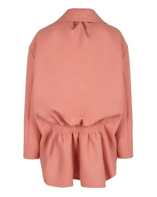 Fendi Pink Single-Breasted Wool Coat