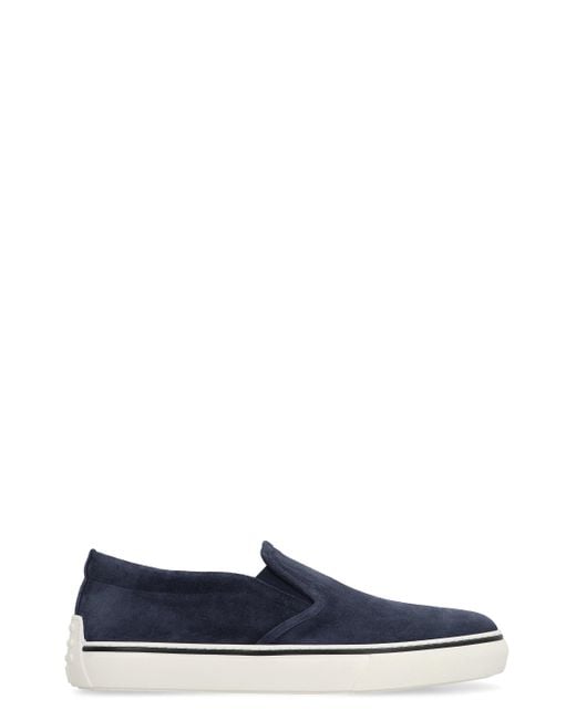 Tod's Blue Suede Slip-On Sneakers For for men