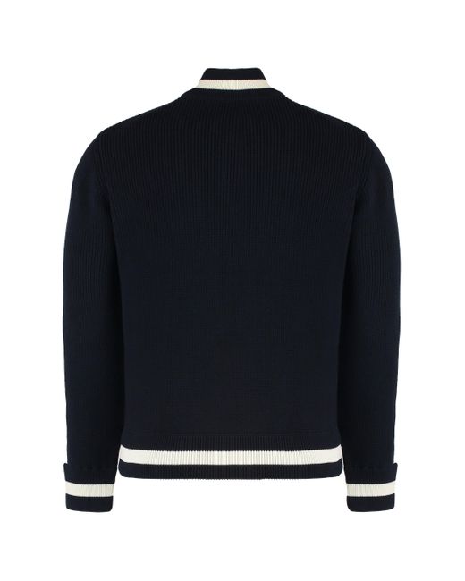 Moncler Blue Cardigan With Padded Front Panel for men