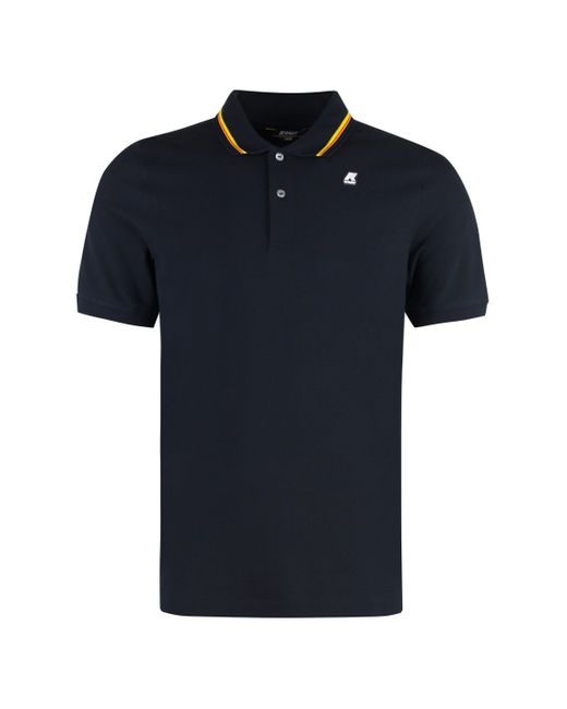 K-Way Black Cotton-Pique Polo Shirt for men