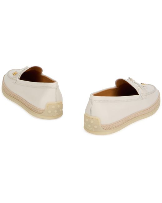 Tod's White Leather Moccasin