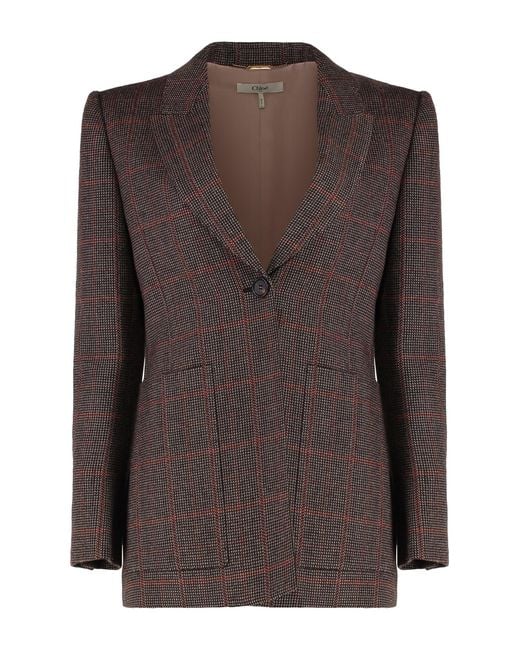 Chloé Brown Single-Breasted One Button Jacket