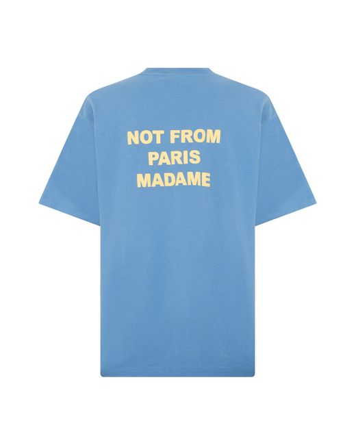 Drole de Monsieur Blue Cotton T-Shirt With Short Sleeves for men