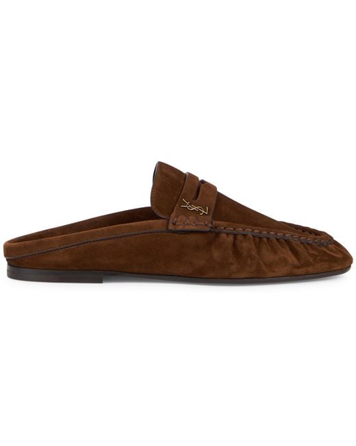 Saint Laurent Brown Loafer Slip-On Moccasins