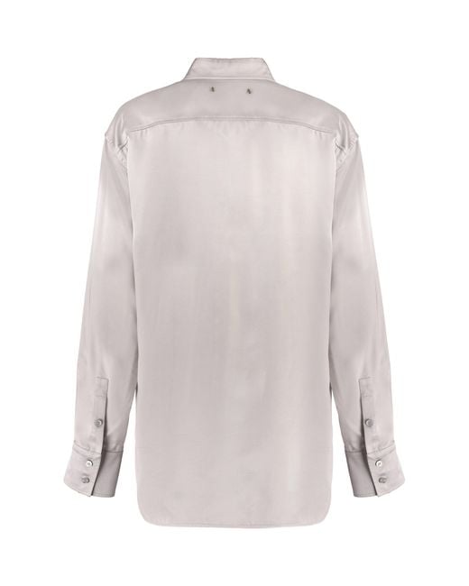 Golden Goose Deluxe Brand Pink Oversized Shirt With Side Slits