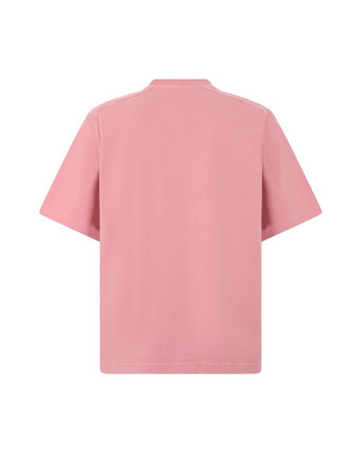 Stone Island Pink Cotton T-Shirt With Logo for men