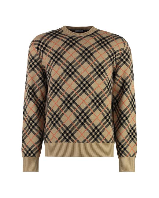 Burberry Natural Crew-Neck Cashmere Sweater for men