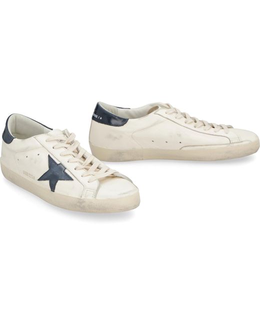 Golden Goose Deluxe Brand White Super-Star Leather Low-Top Sneakers for men