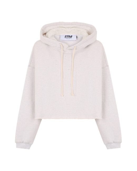 Golden Goose Deluxe Brand White Cropped Hoodie