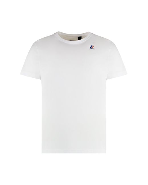 K-Way White Edouard Cotton Crew-neck T-shirt for men