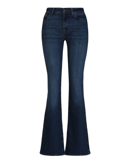 7 For All Mankind Blue Medium Waist Bootcut Jeans