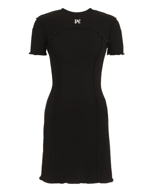 Palm Angels Black Jersey Mini Dress