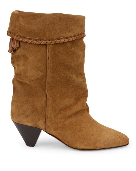 Isabel Marant Brown Suede Boots With Cone Heel