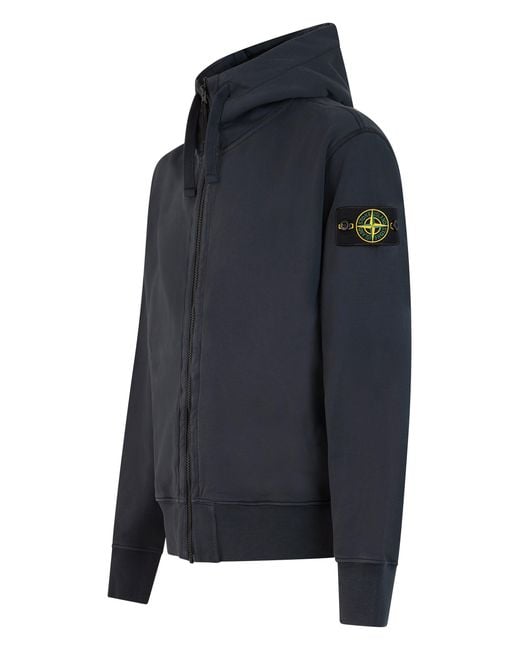 Stone Island Blue Hooded Jacket for men