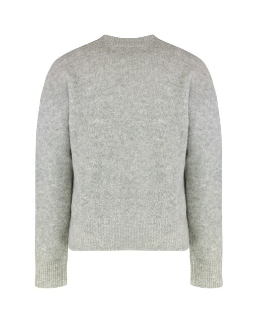 AMI Gray Sweater With Round Neck for men