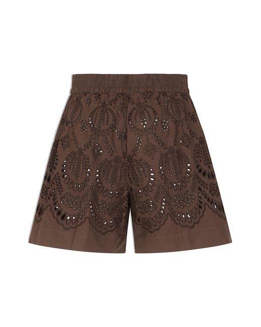 P.A.R.O.S.H. Brown Cotton Shorts