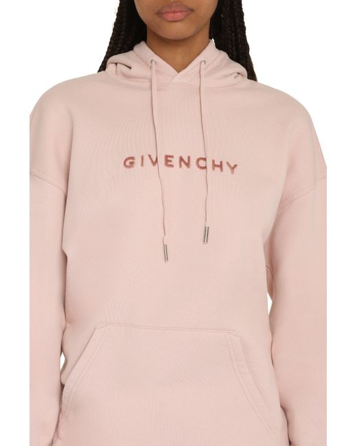 Felpa in cotone con cappuccio di Givenchy in Pink