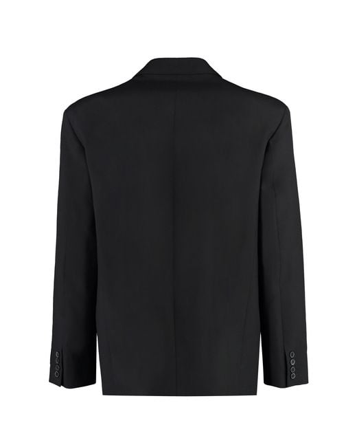 Valentino Garavani Black Double-breasted Wool Blazer for men