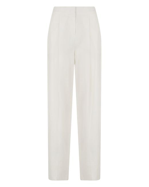 Elisabetta Franchi White High-Waisted Straight Trousers