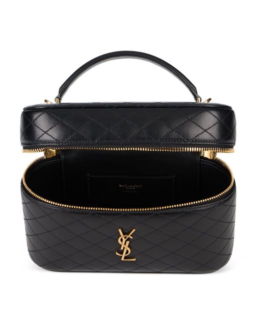 Saint Laurent Black Large Leather Shoulder Bag Gaby Vanity