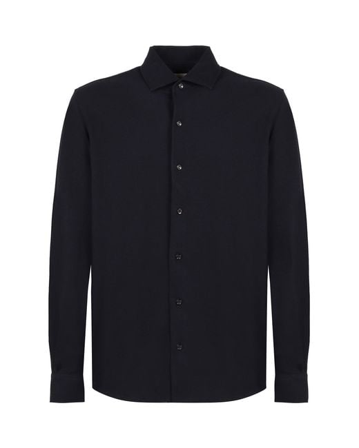 Agnona Blue Cotton Shirt for men