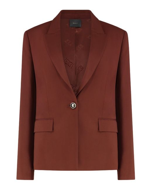 Pinko Brown Gente Single-Breasted One Button Jacket