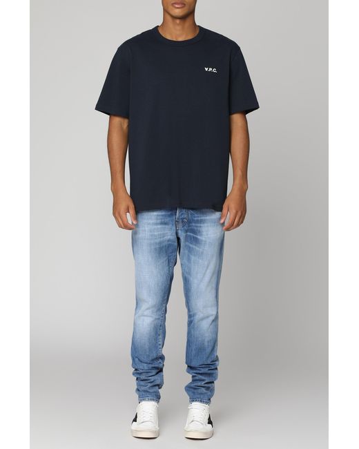 A.P.C. Blue T-Shirt Fabric: 100. T-Shirts for men