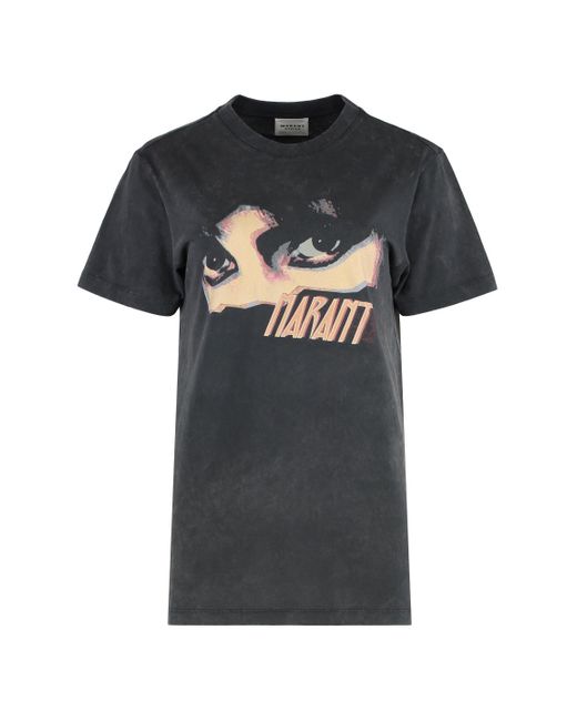 T-shirt girocollo Zoeline in cotone di Isabel Marant in Black