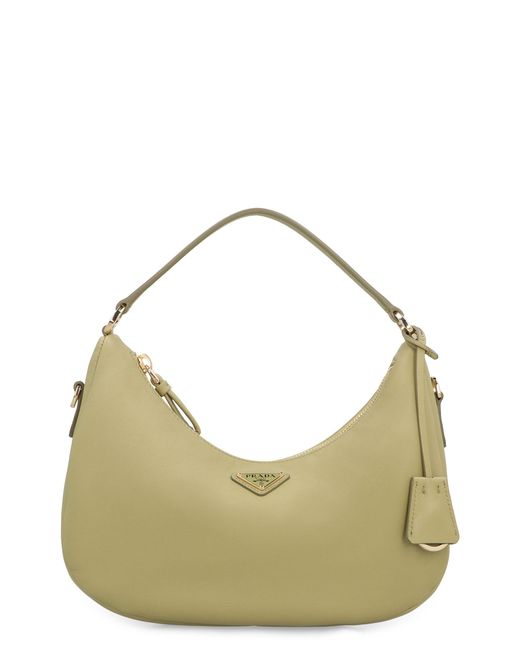 Borsa Sac Soft Grain in pelle di Prada in Green
