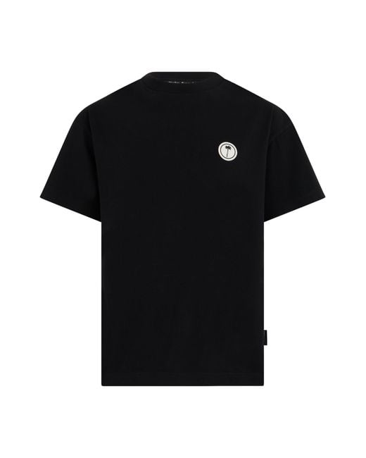 Palm Angels Black Cotton T-Shirt With Short Sleeves for men