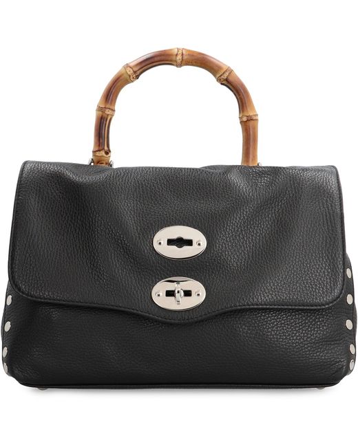 Zanellato Black Postina S Pebbled Leather Handbag