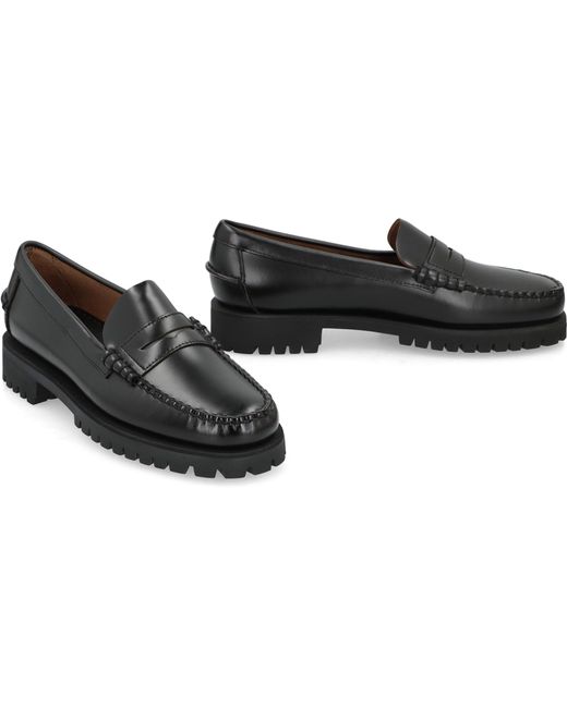 Sebago Black Moccasins Dan Lug