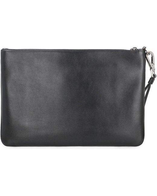 Dolce & Gabbana Gray Leather Clutch for men