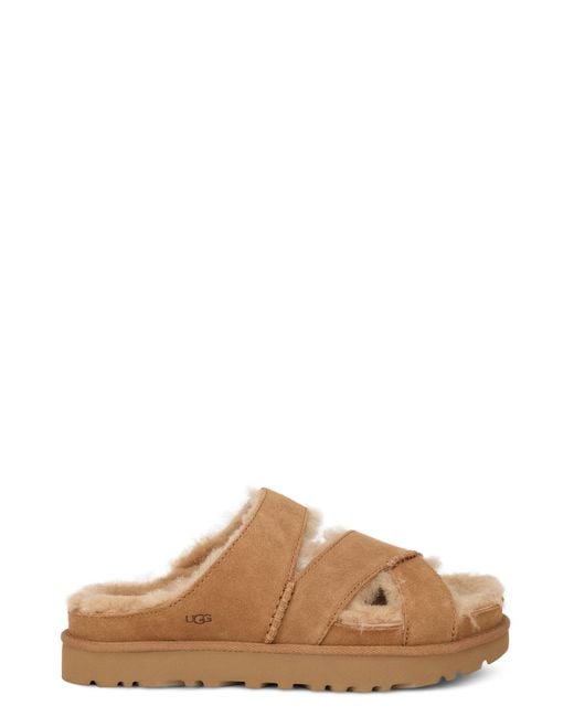 Ugg Brown Greenport Cross Strap Slippers