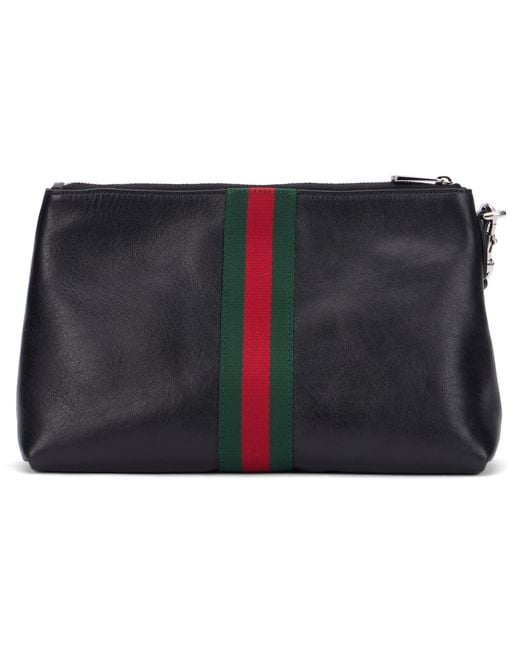 Gucci Black Clutch Web Trademark Small for men