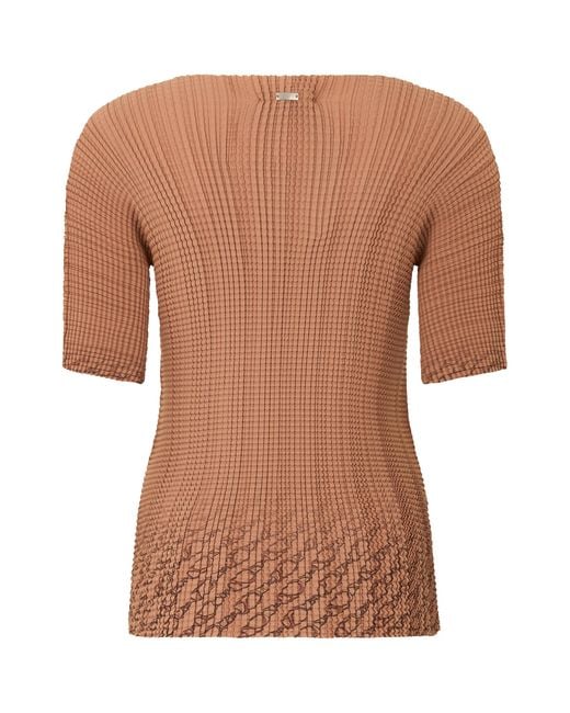 Herno Brown Fitted Short-Sleeve Top With Texture