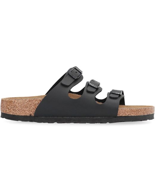 Birkenstock Black Florida Bs Leather Slides