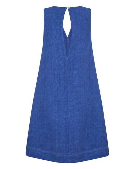120% Lino Blue Mini Dress