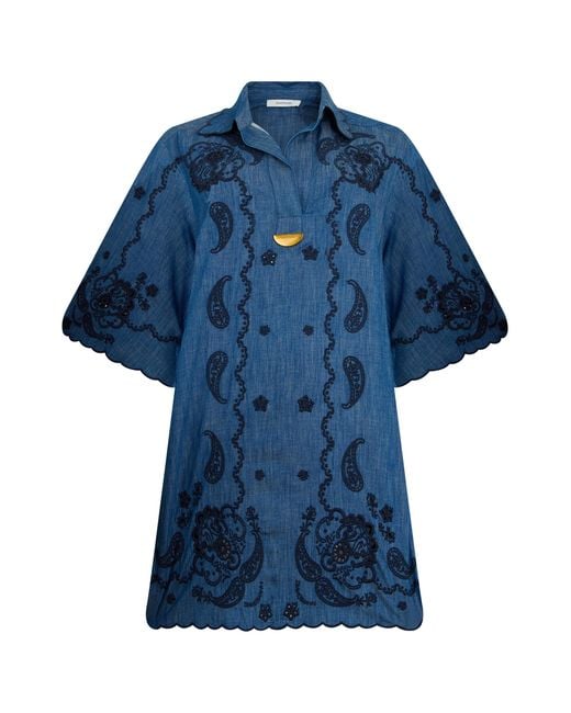 Zimmermann Blue Short Dress