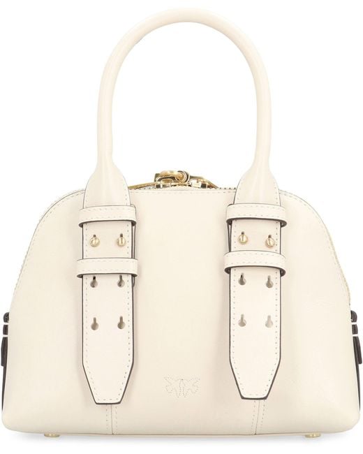 Borsa bowling a mano Mini Escape Bag in pelle di Pinko in Natural