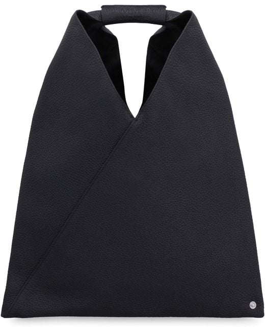 MM6 by Maison Margiela Black Japanese Grainy Leather Handbag