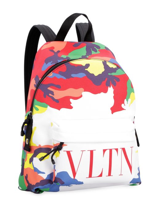 Garavani - Zaino in tessuto con logo da Uomo di Valentino in Bianco | Lyst
