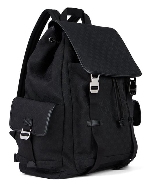Gucci Black Gg Supreme Fabric Backpack for men