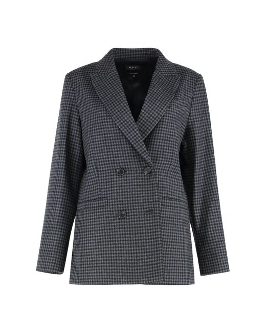 A.P.C. Black Lucy Double Breasted Blazer