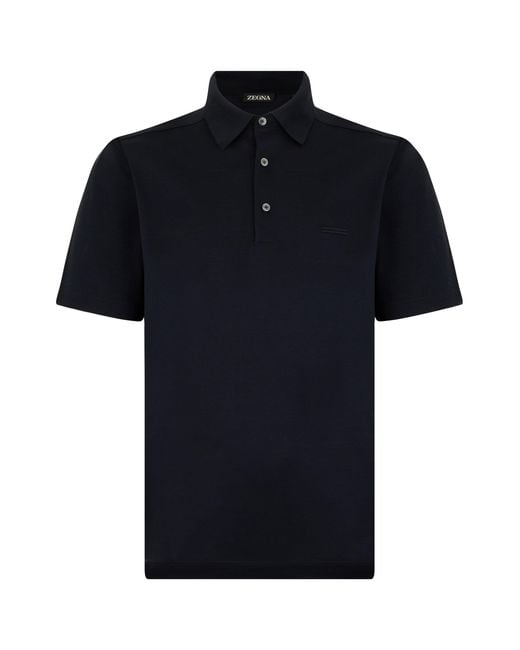 Zegna Black Short Sleeve Polo for men